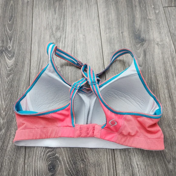 Moving Comfort Pink and Blue Sports Bra - Picture 5 of 7